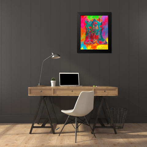 Boots Black Modern Wood Framed Art Print by Wallich, Richard