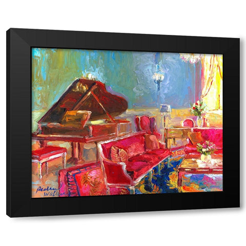 Piano Bar 2 Black Modern Wood Framed Art Print by Wallich, Richard