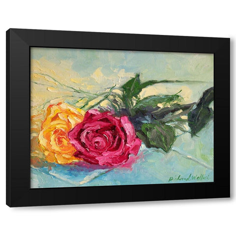 Roses 1 Black Modern Wood Framed Art Print with Double Matting by Wallich, Richard