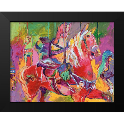 Carousel Black Modern Wood Framed Art Print by Wallich, Richard