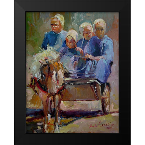 Amish Black Modern Wood Framed Art Print by Wallich, Richard