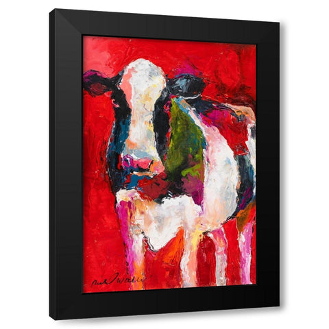 Cow Black Modern Wood Framed Art Print with Double Matting by Wallich, Richard