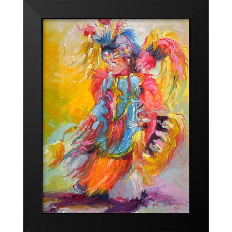 Young Dancer Black Modern Wood Framed Art Print by Wallich, Richard