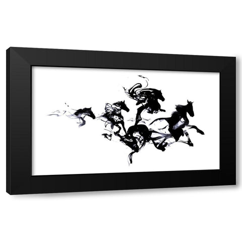 Black Horses Black Modern Wood Framed Art Print with Double Matting by Farkas, Robert