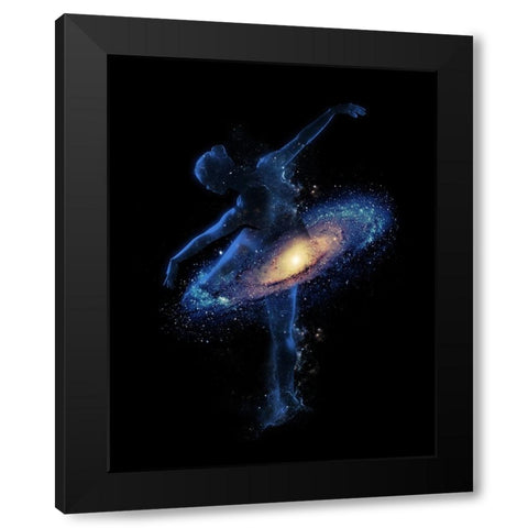Cosmic Dance Black Modern Wood Framed Art Print with Double Matting by Farkas, Robert
