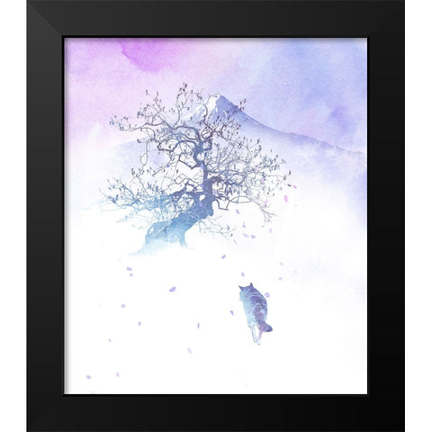 Long Way To Fuji Black Modern Wood Framed Art Print by Farkas, Robert