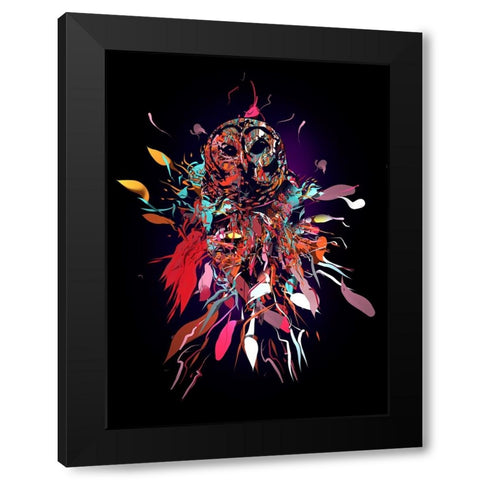 Bagoly Black Modern Wood Framed Art Print by Farkas, Robert