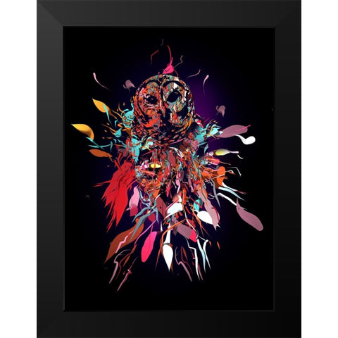Bagoly Black Modern Wood Framed Art Print by Farkas, Robert