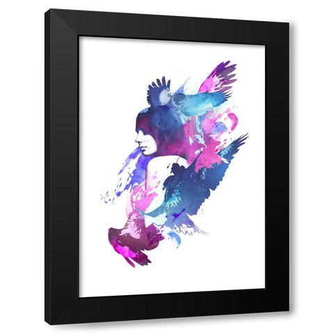 Bloody Fight Black Modern Wood Framed Art Print by Farkas, Robert