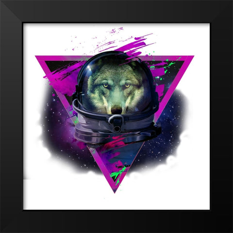 Lonely Astronaut 3 Black Modern Wood Framed Art Print by Farkas, Robert