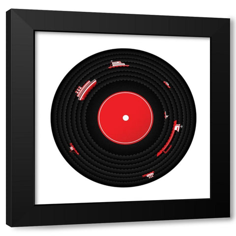 Ocean Blues Black Modern Wood Framed Art Print by Farkas, Robert