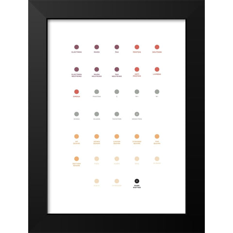 Quarks Black Modern Wood Framed Art Print by Farkas, Robert