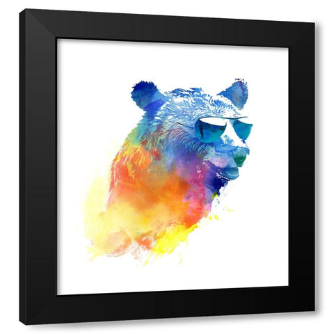 Sunny Bear 2 Black Modern Wood Framed Art Print by Farkas, Robert