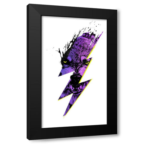 Thunderwolf Alpha Black Modern Wood Framed Art Print with Double Matting by Farkas, Robert