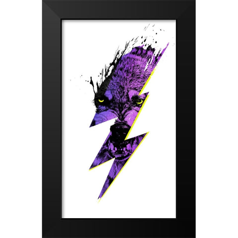 Thunderwolf Alpha Black Modern Wood Framed Art Print by Farkas, Robert