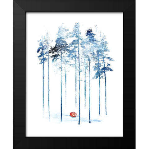 Sleeping In The Woods Black Modern Wood Framed Art Print by Farkas, Robert
