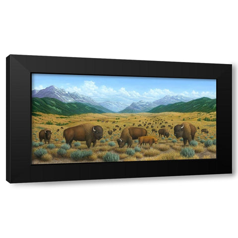 The Bison Trail Black Modern Wood Framed Art Print with Double Matting by Wavra, Robert