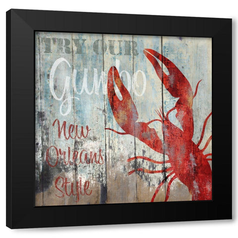 New Orleans Seafood I Black Modern Wood Framed Art Print with Double Matting by Sasha