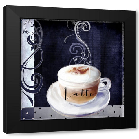 Cafe Blue II Black Modern Wood Framed Art Print by Sasha