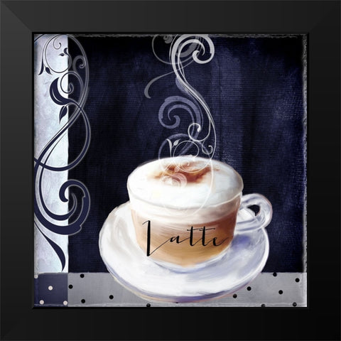 Cafe Blue II Black Modern Wood Framed Art Print by Sasha