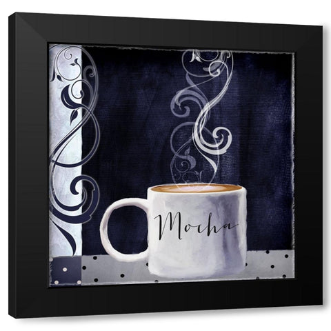 Cafe Blue III Black Modern Wood Framed Art Print with Double Matting by Sasha