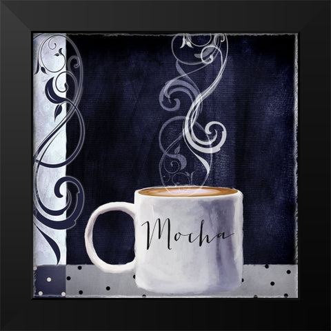 Cafe Blue III Black Modern Wood Framed Art Print by Sasha