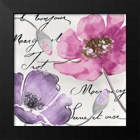 Fleurs de France I Black Modern Wood Framed Art Print by Sasha