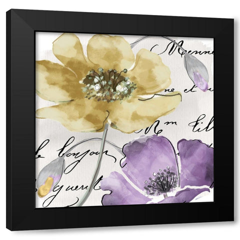 Fleurs de France II Black Modern Wood Framed Art Print by Sasha