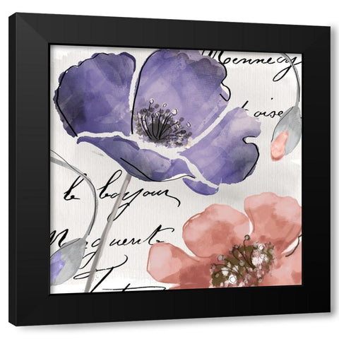 Fleurs de France III Black Modern Wood Framed Art Print by Sasha
