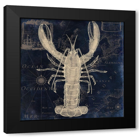 Maritime Blues II Black Modern Wood Framed Art Print with Double Matting by Sasha