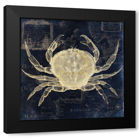 Maritime Blues III Black Modern Wood Framed Art Print with Double Matting by Sasha