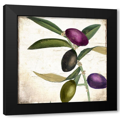 Olive Branch II Black Modern Wood Framed Art Print with Double Matting by Sasha