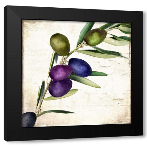 Olive Branch III Black Modern Wood Framed Art Print with Double Matting by Sasha