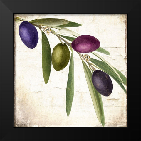 Olive Branch IV Black Modern Wood Framed Art Print by Sasha