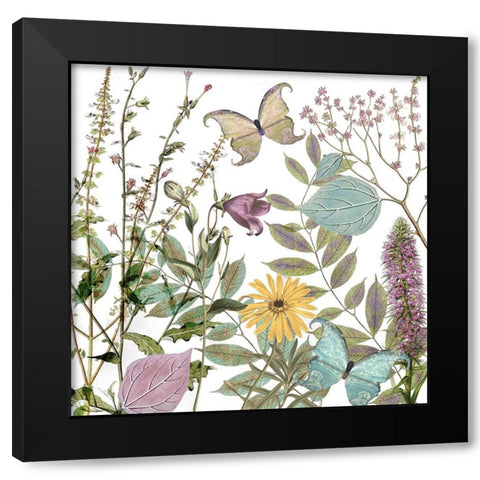 Botanique Refresh 1 Black Modern Wood Framed Art Print with Double Matting by Sasha