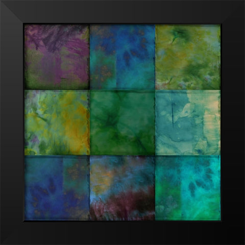 Fabric Squared I Black Modern Wood Framed Art Print by Sasha
