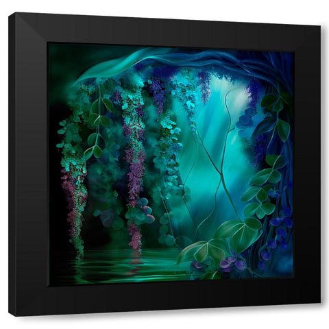 Mushroom Dream Black Modern Wood Framed Art Print by Sasha