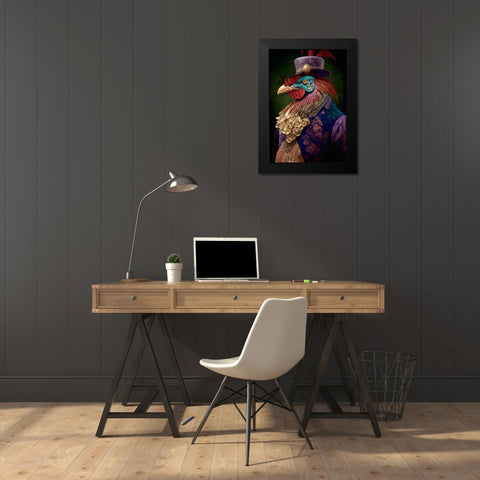 Coloratura II Black Modern Wood Framed Art Print by Sasha