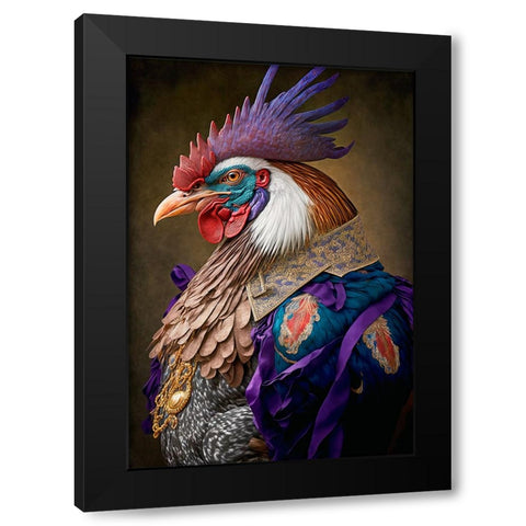 Coloratura V Black Modern Wood Framed Art Print by Sasha