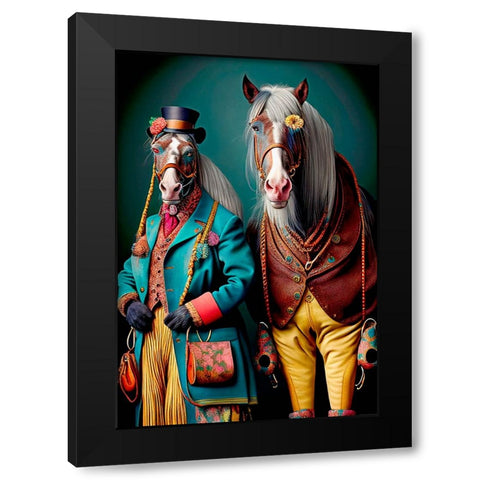 Coloratura XVI Black Modern Wood Framed Art Print with Double Matting by Sasha