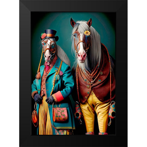 Coloratura XVI Black Modern Wood Framed Art Print by Sasha