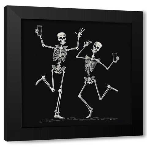 Skeleton IV Black Modern Wood Framed Art Print with Double Matting by Sasha