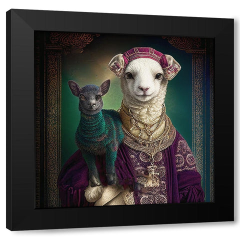 Coloratura XVII Black Modern Wood Framed Art Print with Double Matting by Sasha