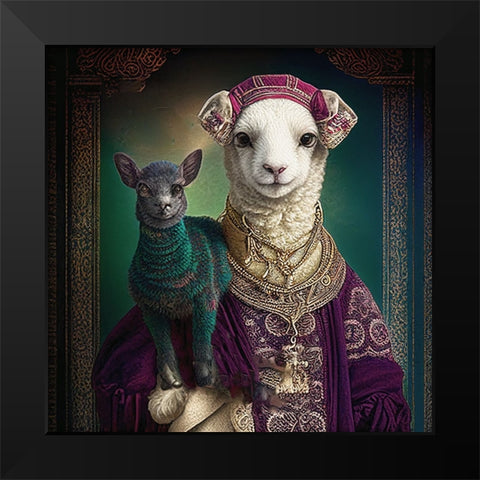 Coloratura XVII Black Modern Wood Framed Art Print by Sasha