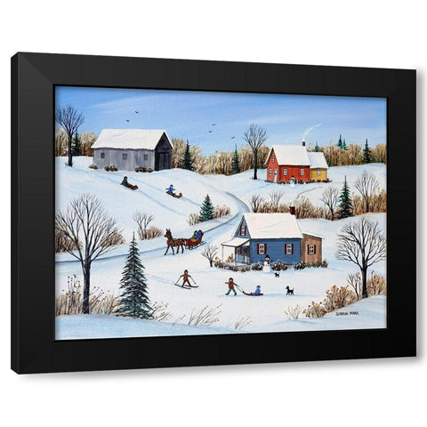Country Road Black Modern Wood Framed Art Print with Double Matting by Mark, Sharon