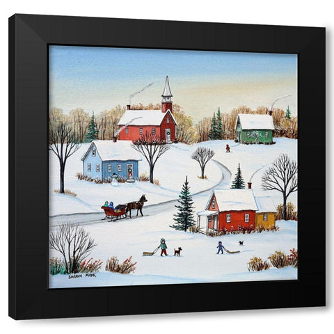 Fresh Snow Black Modern Wood Framed Art Print with Double Matting by Mark, Sharon