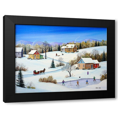 Little Homesteads Black Modern Wood Framed Art Print with Double Matting by Mark, Sharon