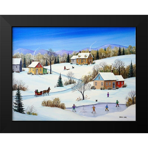Little Homesteads Black Modern Wood Framed Art Print by Mark, Sharon