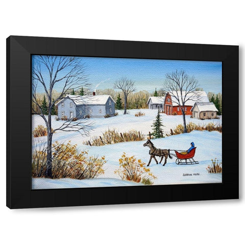 Quiet Winter Day Black Modern Wood Framed Art Print with Double Matting by Mark, Sharon