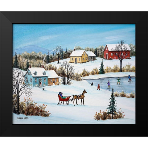 Time for a Sleigh Ride Black Modern Wood Framed Art Print by Mark, Sharon